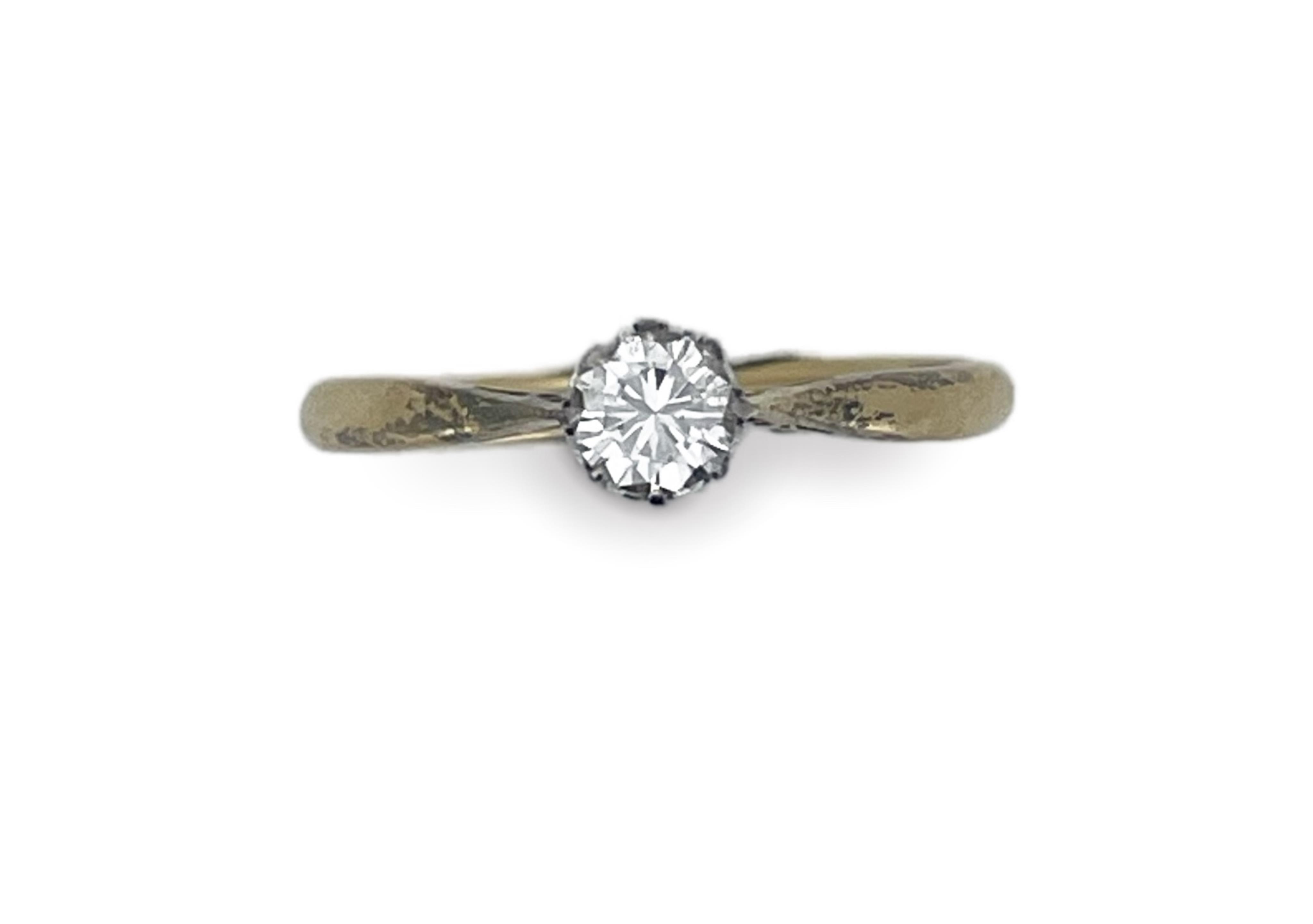 A diamond solitaire ring, circa 1963, claw-set with a brilliant-cut diamond weighing approximately 0.25 carats, mounted in 18ct gold, size N1/2, British hallmarks, gross weight approximately 2.5 grams